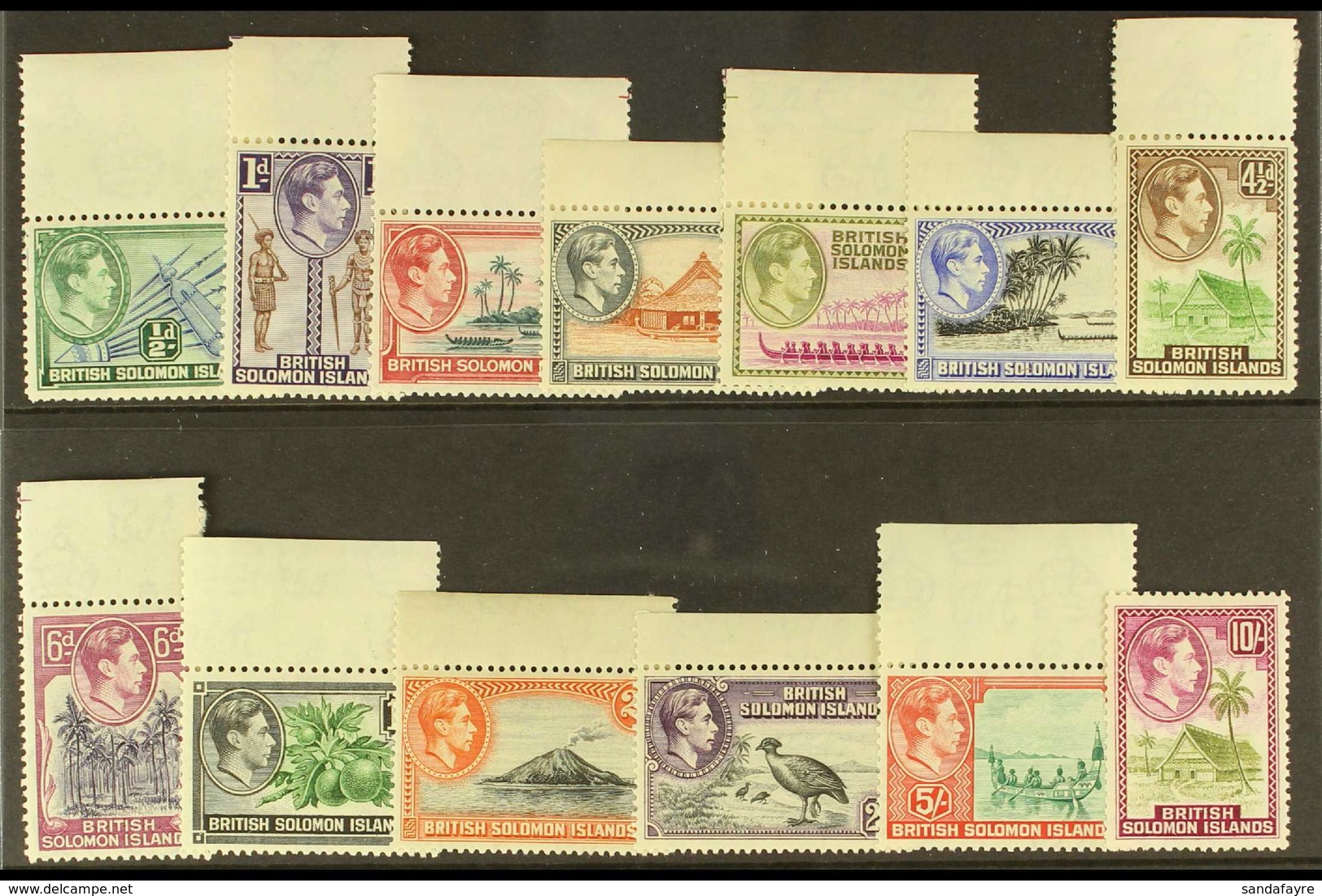 1939-51 Pictorial Definitive Set, SG 60/72, Never Hinged Mint (13 Stamps) For More Images, Please Visit Http://www.sanda - British Solomon Islands (...-1978)