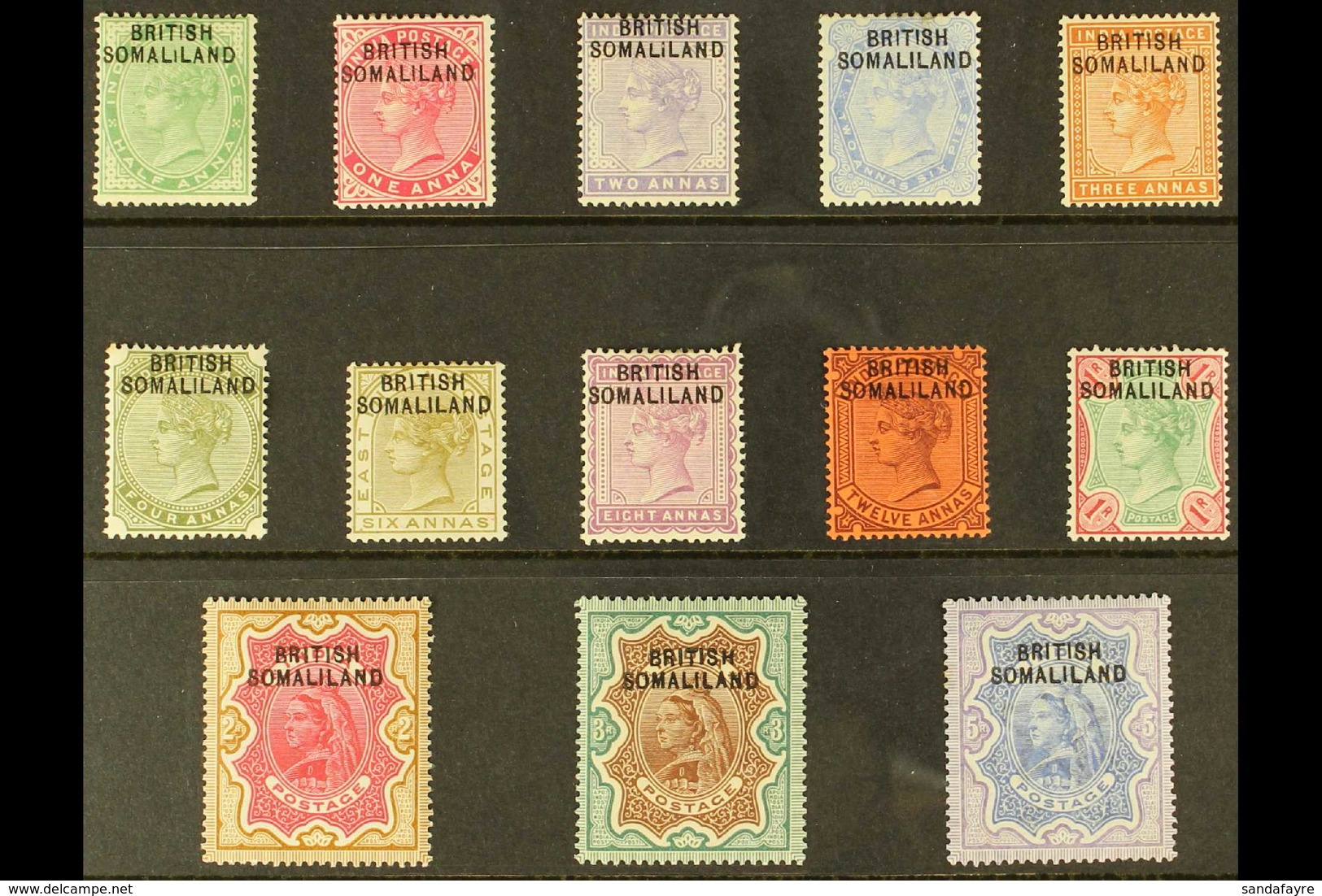 1903 (1 June) India Overprinted At Top Complete Set, SG 1/13, Fine Mint. Fresh And Attractive. (13 Stamps) For More Imag - Somaliland (Protectorate ...-1959)