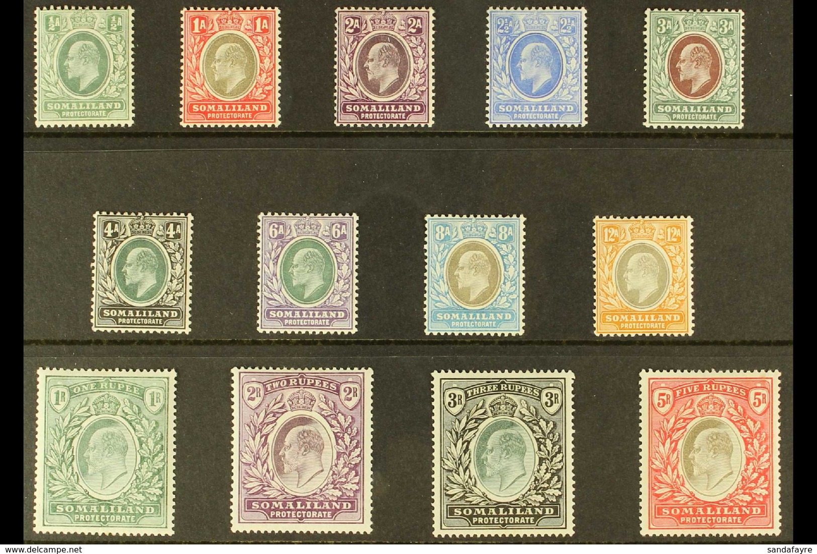 1904 KEVII Complete Set, SG 32/44, Fine Mint. Fresh And Attractive. (13 Stamps) For More Images, Please Visit Http://www - Somaliland (Protectorate ...-1959)