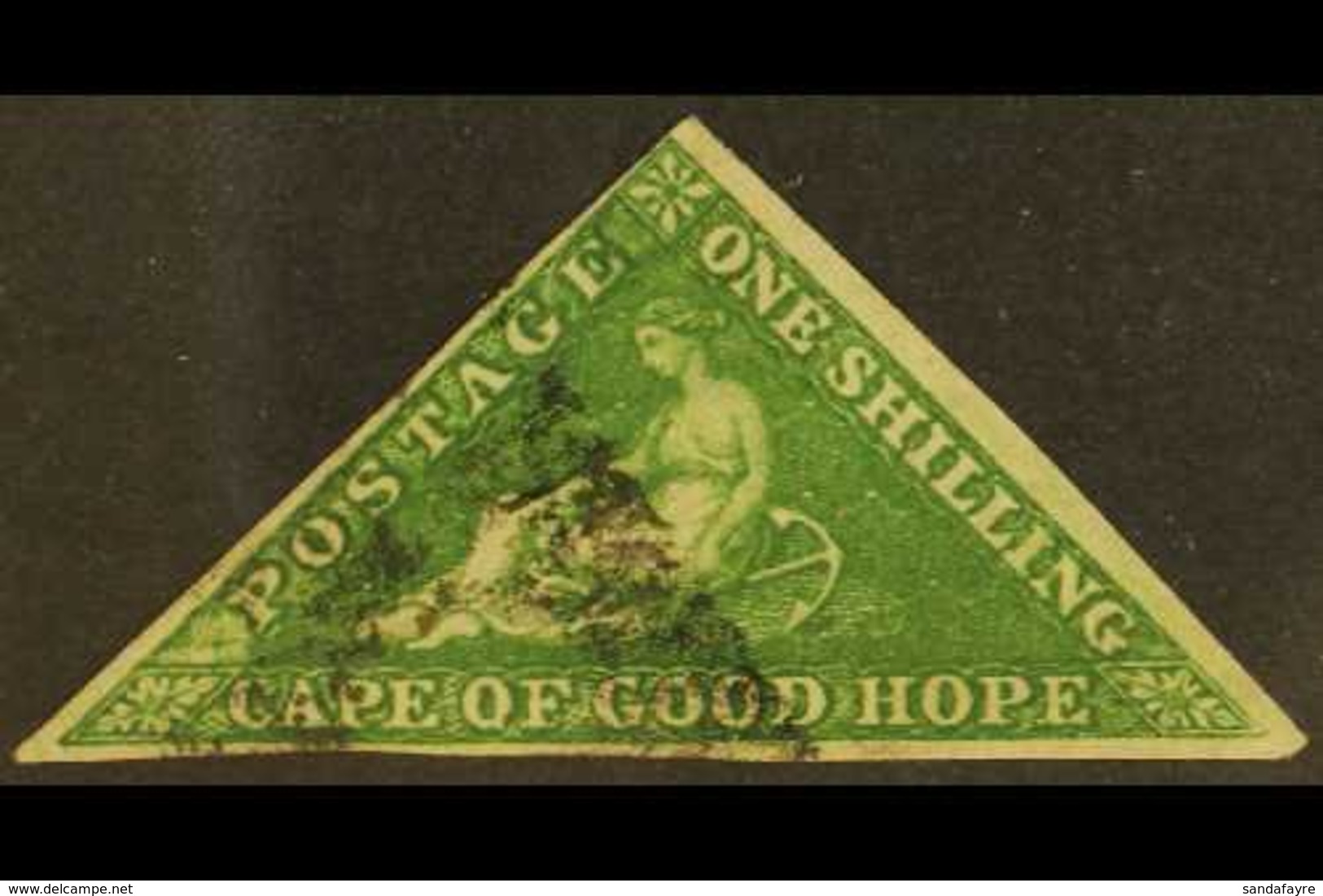 CAPE OF GOOD HOPE 1855-63 1s Bright Yellow-green, SG 8, 3 Margins, Used. For More Images, Please Visit Http://www.sandaf - Unclassified