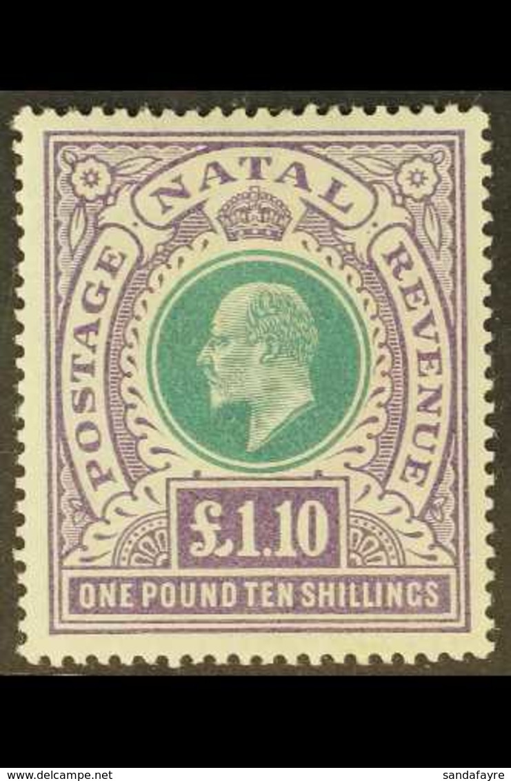 NATAL 1902 £1.10s Green & Violet, Wmk Crown CC, SG 143, Fine Mint. For More Images, Please Visit Http://www.sandafayre.c - Unclassified