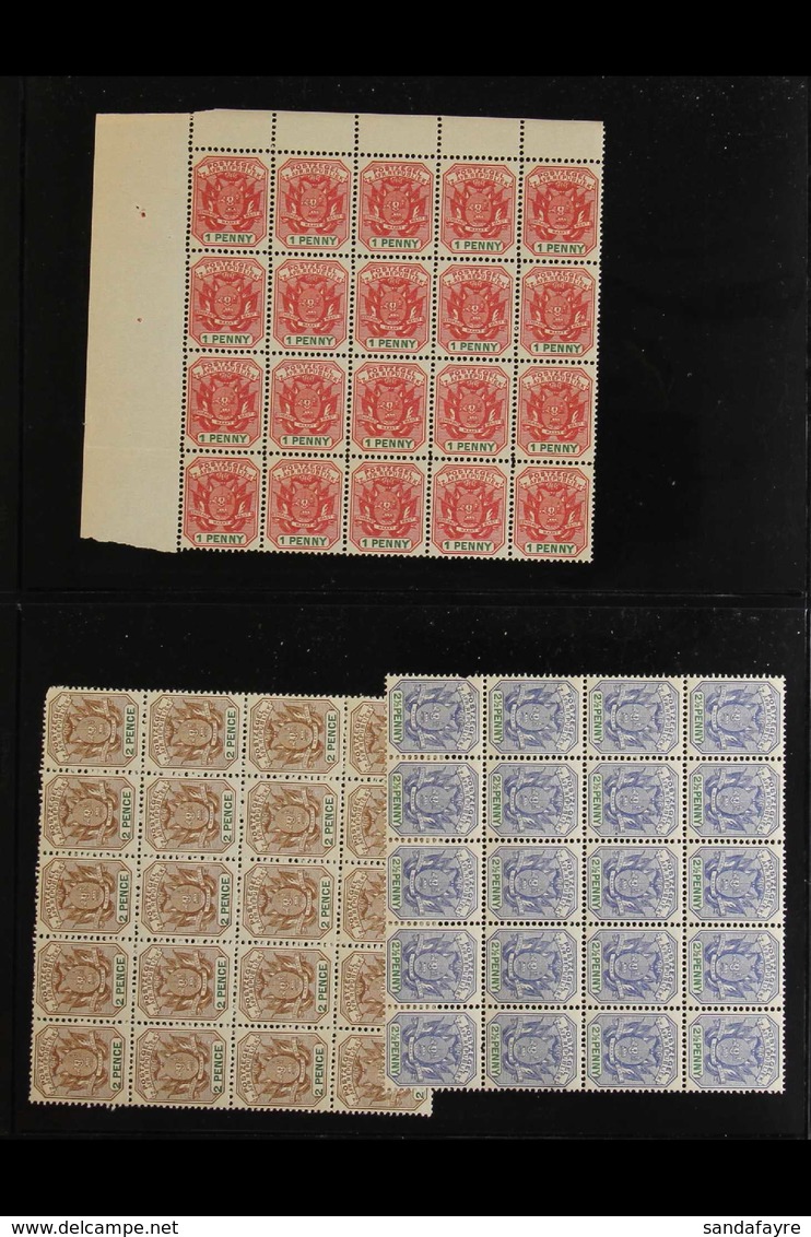 TRANSVAAL REPRINTS 1885-1896 Superb Never Hinged Mint Collection Of All Different BLOCKS Of 20 Presented On Stock Pages, - Unclassified