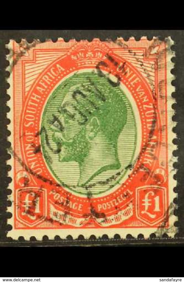 1913 £1green And Red, Geo V, SG 17, Fine Used, Centerd To Top. For More Images, Please Visit Http://www.sandafayre.com/i - Unclassified