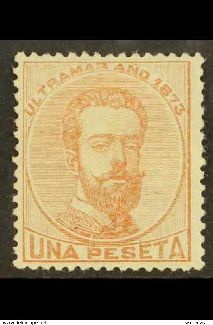 CUBA 1873 1p Chestnut King Amadeo (SG 55, Edifil Ant 27), Fine Mint With Large Part Og, Signed, Fresh. For More Images,  - Other & Unclassified