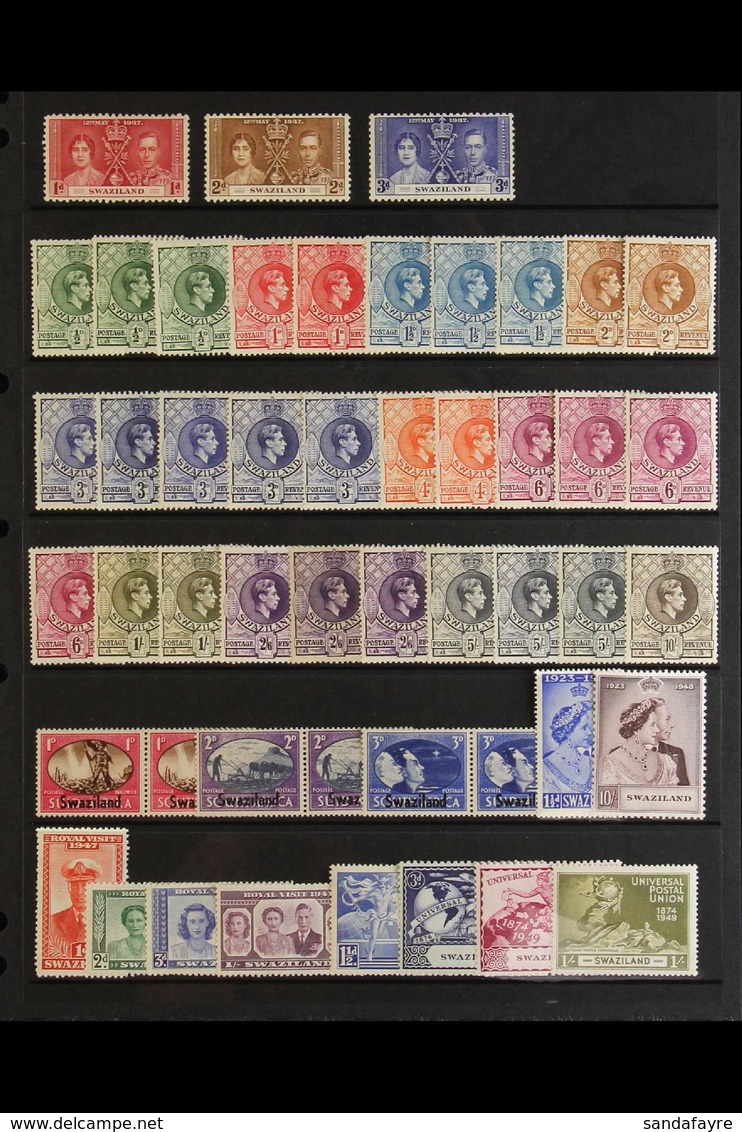 1937-54 COMPLETE KGVI MINT COLLECTION. A Comprehensive Collection From The 1937 Coronation Set To The 1949 UPU Set (SG 2 - Swaziland (...-1967)