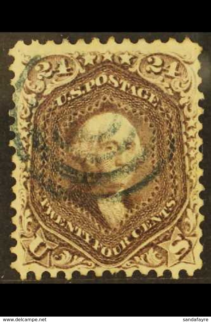 1861-2 24c Brown-lilac, Perf.12, Scott 70a, SG 66a, Fine Used. For More Images, Please Visit Http://www.sandafayre.com/i - Other & Unclassified