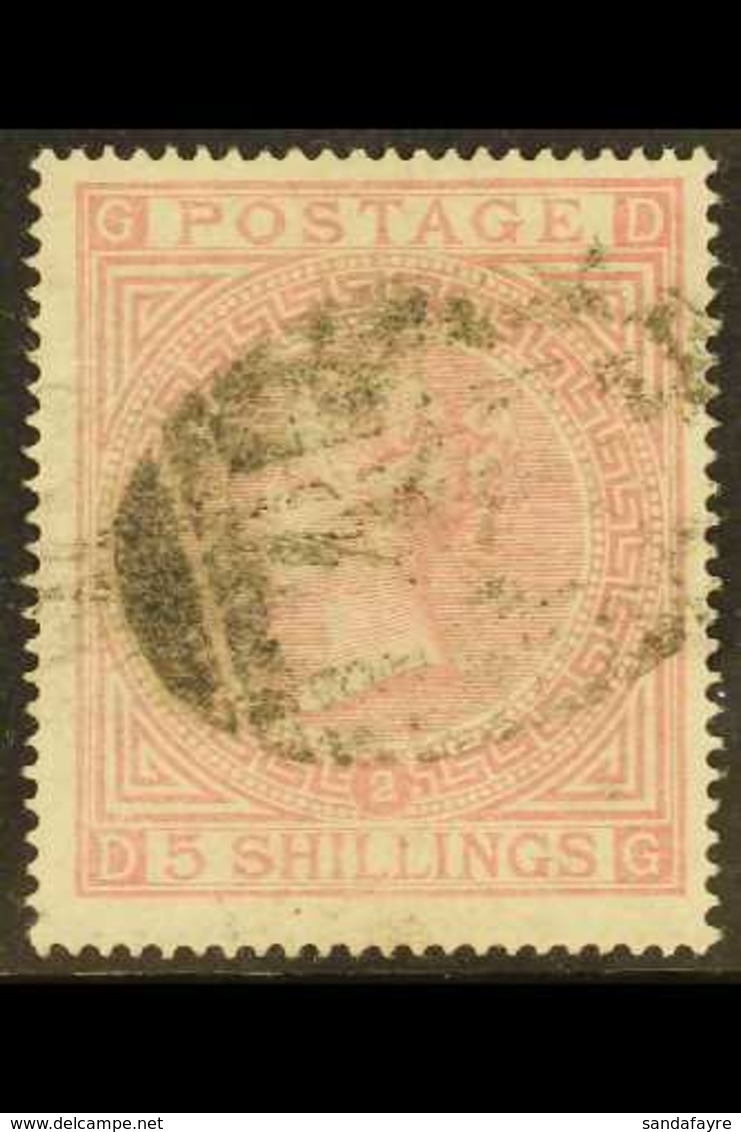 1867 5s Pale Rose, Pl 2, Wmk Maltese Cross, SG 127, Fine Used. Light If Indistinct Cancel, Full Perfs All Round. Cat £15 - Other & Unclassified