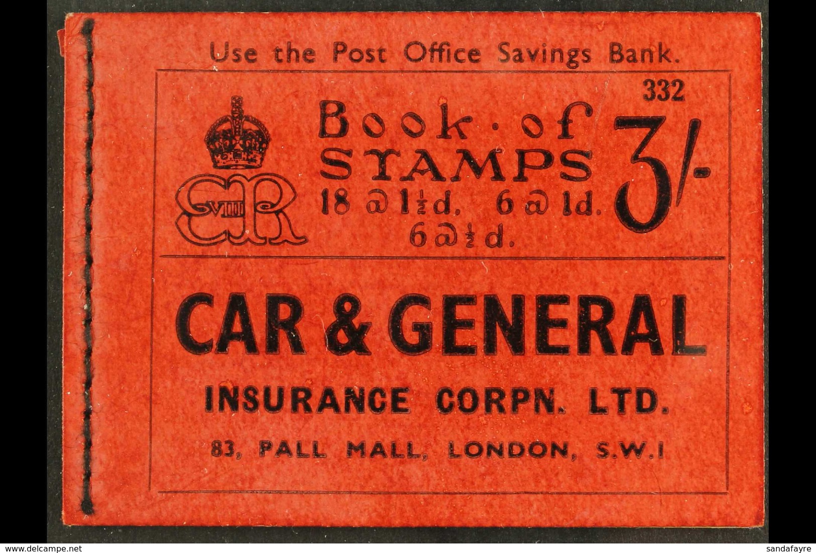 1936 3s BOOKLET (no. 336) SG BC3, Very Fine. For More Images, Please Visit Http://www.sandafayre.com/itemdetails.aspx?s= - Unclassified