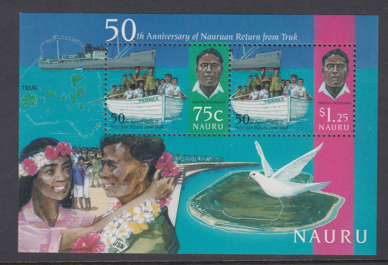 Nauru 1996 50th Anniversary Of Nauruan Return From Truk - MUH Miniature Sheet - Nauru