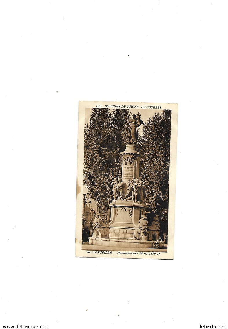 Carte Postale Ancienne Marseille (13) Le Monument Aux Morts 1870 1871 - Puerto Viejo (Vieux-Port), Saint Victor, Le Panier