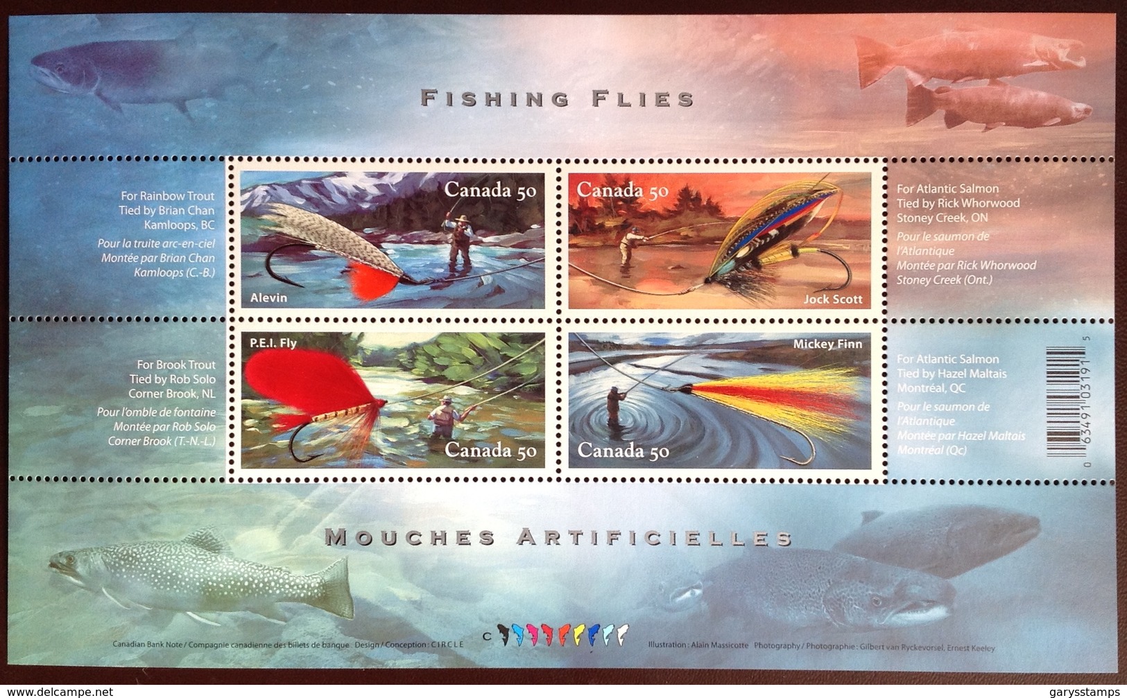 Canada 2005 Fishing Flies Minisheet MNH - Poissons