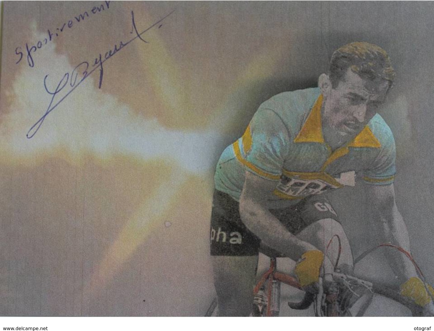 Carte Postale Louis (Lily) BERGAUD - Dédicace - Hand Signed - Autographe Authentique - - Cyclisme