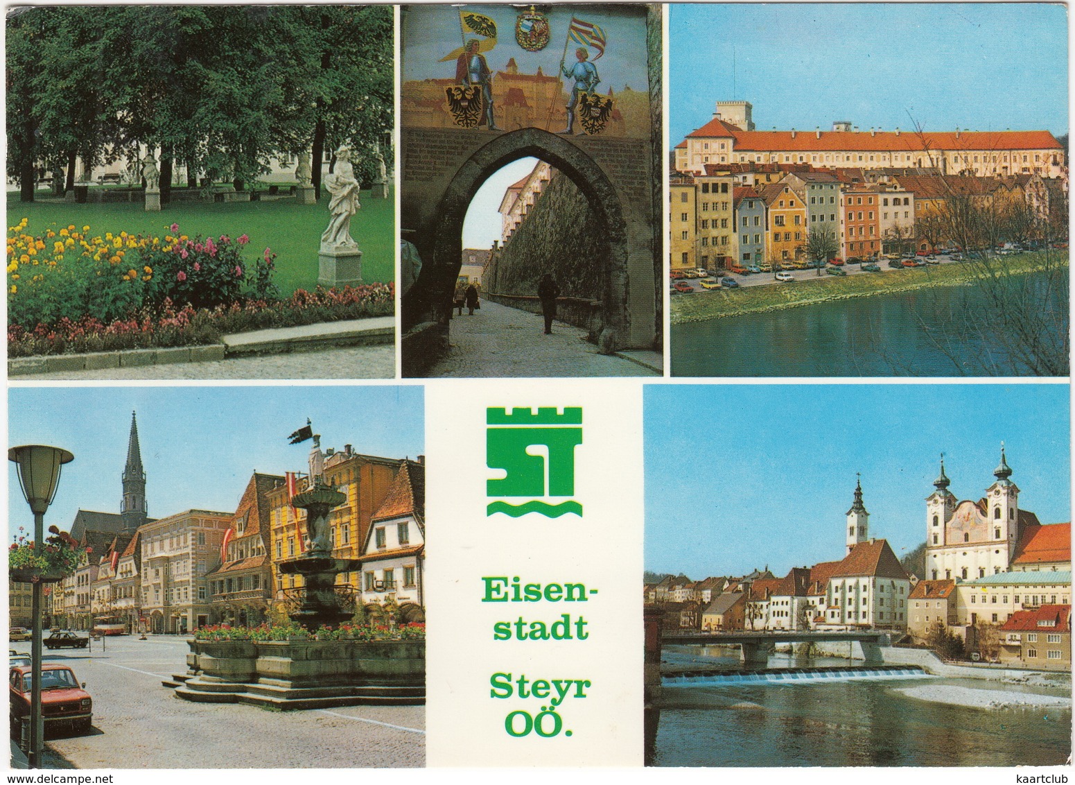 Steyr: FIAT 127 & FIAT 128 -  Stadtplatz, Festschmuck Neue Brücke, Schloß, Michaelerkirche  - (O-Ö, Austria) - Toerisme