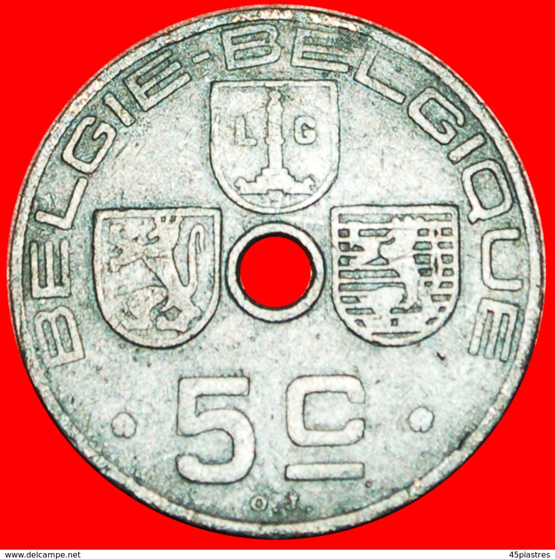 # OCCUPATION BY GERMANY~DUTCH LEGEND: BELGIUM ★ 5 CENTIMES 1942!  LOW START ★ NO RESERVE! Leopold III (1934-1950) - 5 Cents