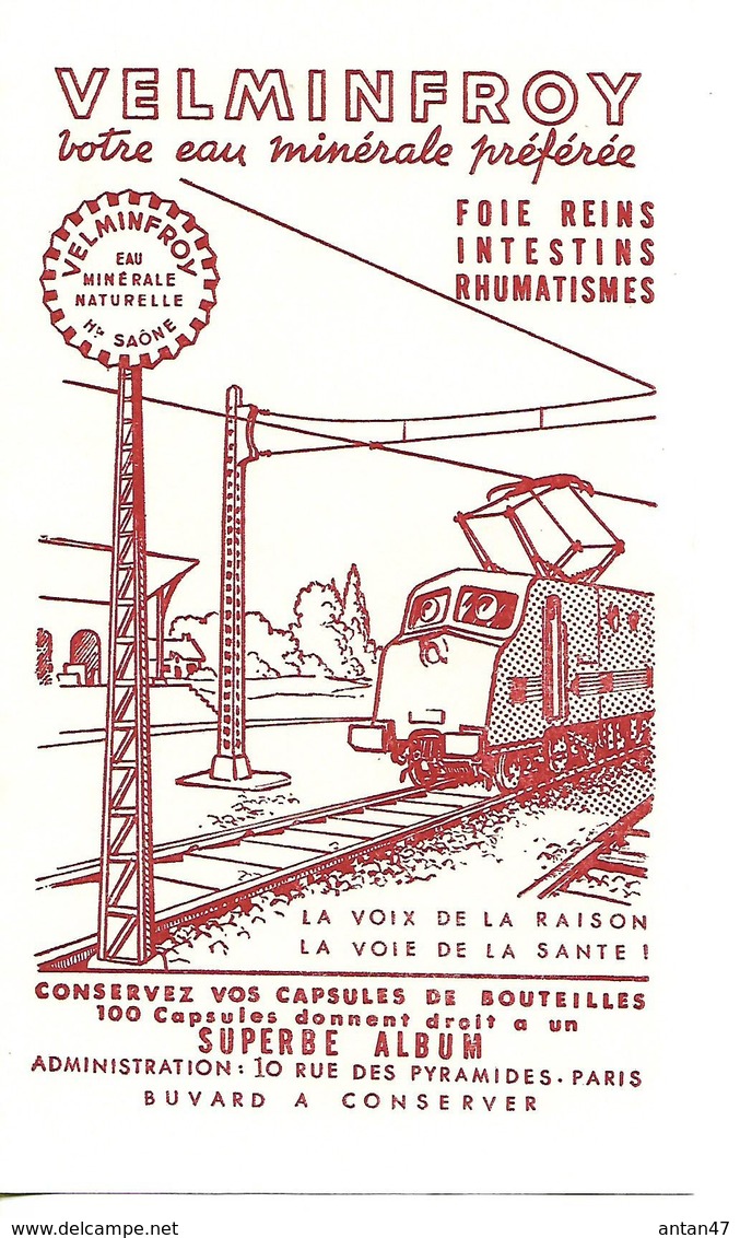 Buvard VELMINFROY / Eau Minérale /  70 Haute Saône / Train - E