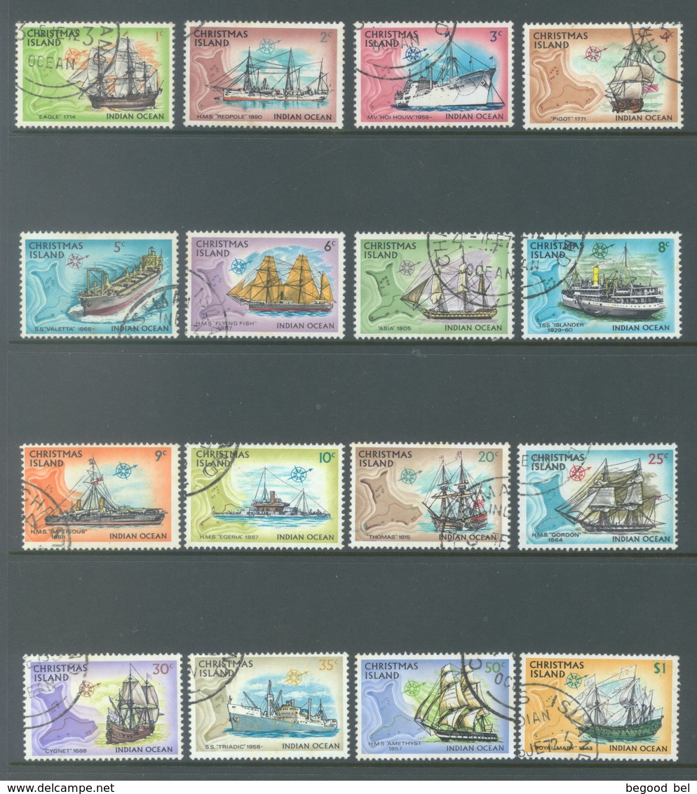 CHRISTMAS - USED/OBLIT. - 1972-1973 - BOAT VESSEL -  Yv 39-54 - Lot 17348 - Christmas Island