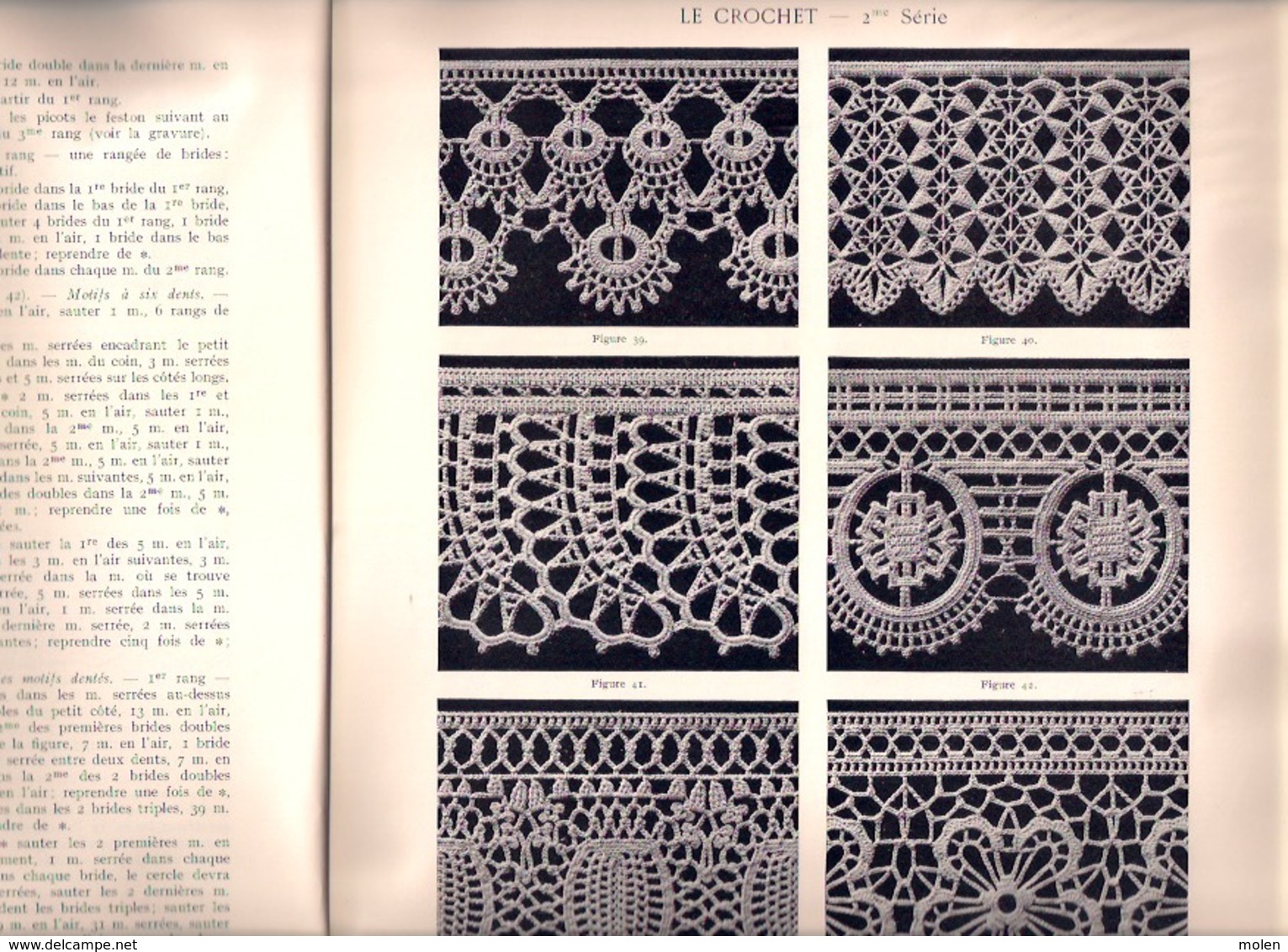 LE CROCHET 2meSérie BIBLIOTHEQUE DMC ca©1900 BRODERIE TRICOT D.M.C. CROSS STITCH KRUISSTEEK DENTELLE HAKEN HAAKWERK Z651