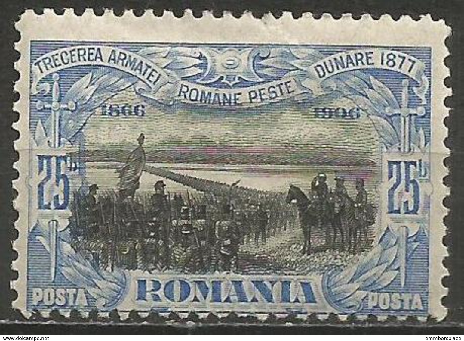 Romania - 1906 Arny Crossing Danube 25b MH *   SG 508 - Nuevos