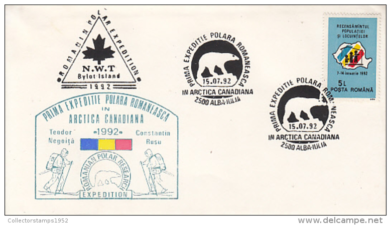 D7793- THEODOR NEGOITA, FIRST ROMANIAN ARCTIC EXPEDITION, BYLOT ISLAND, SPECIAL COVER, 1992, ROMANIA - Arktis Expeditionen