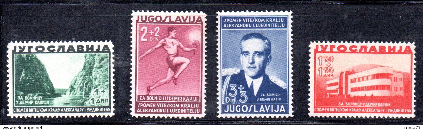 327 490 - YUGOSLAVIA 1938 , PRO SANATORIO Serie Unificato N. 322/325  * - Nuovi