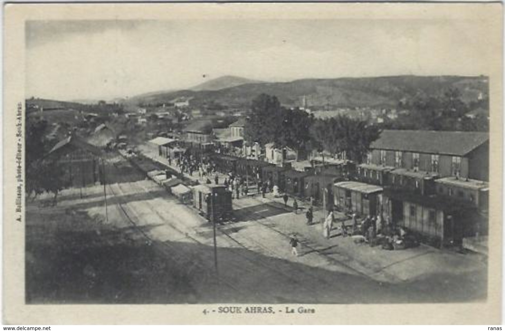 CPA Algérie Souk Ahras Train Gare Chemin De Fer écrite - Souk Ahras