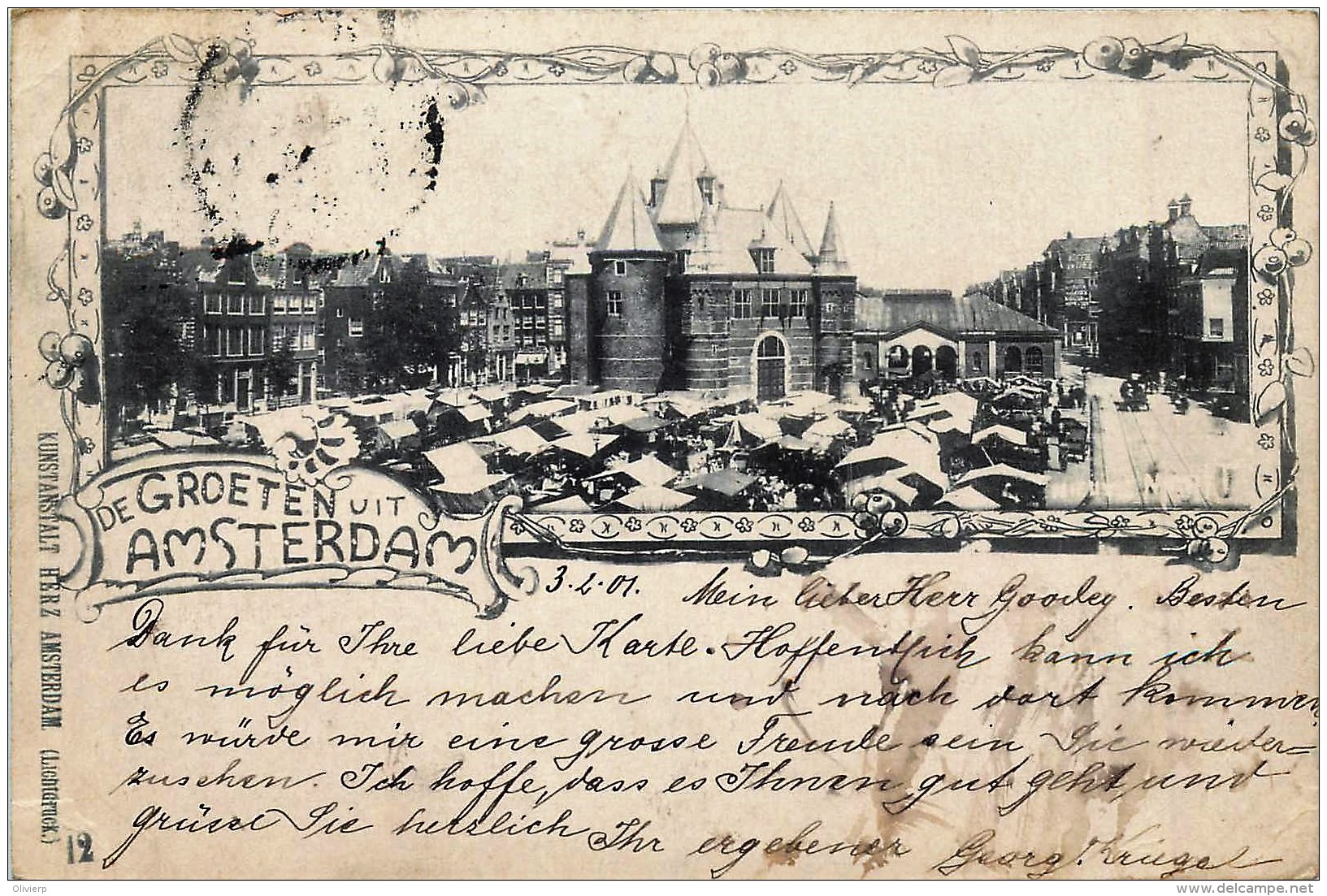 Pays-Bas - Amsterdam - De Groeten Uit Amsterdam N° 12 - 1901 - Amsterdam