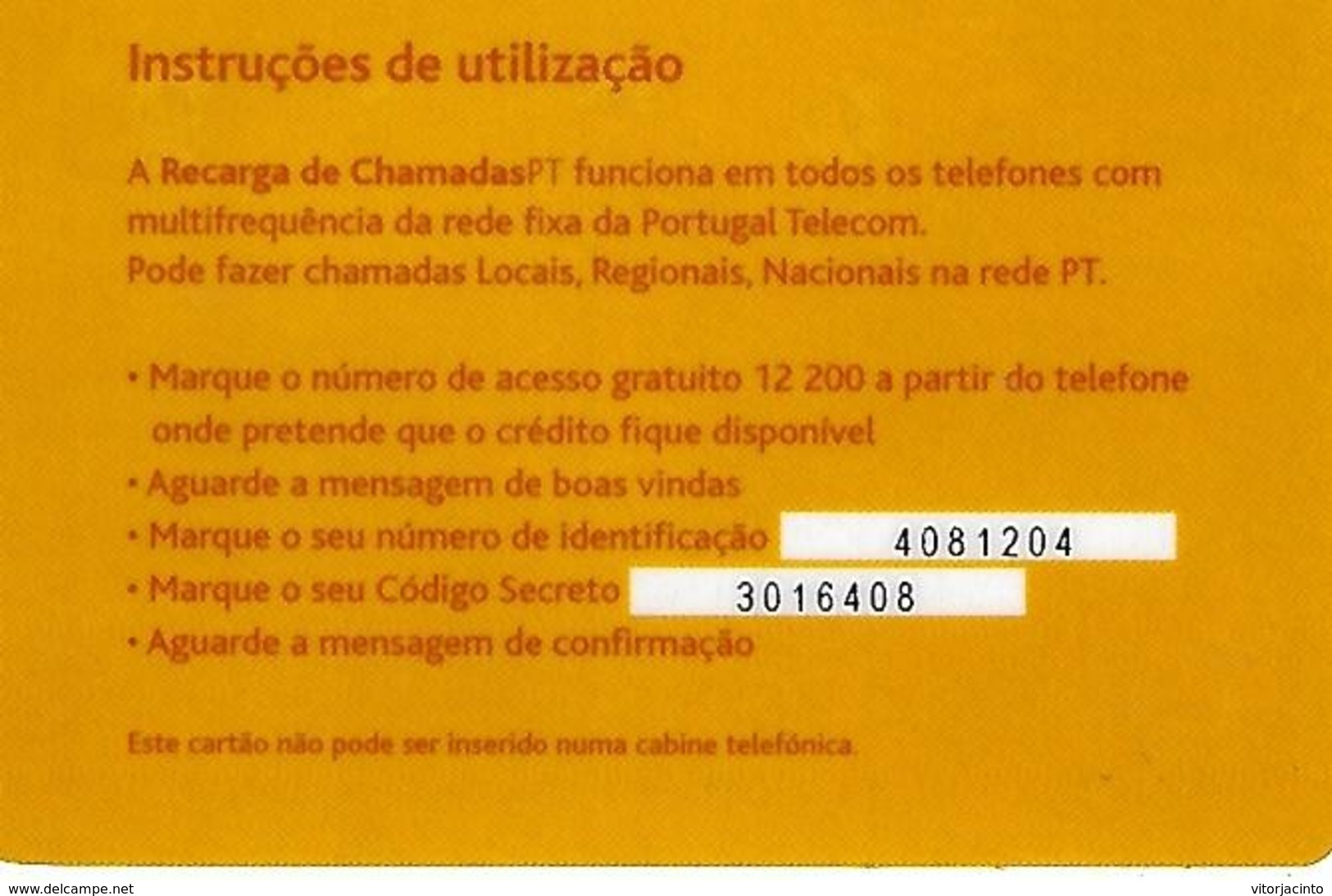 Charging Of Calls PT 2500 (Prepaid Phonecard) - Portugal - Portugal