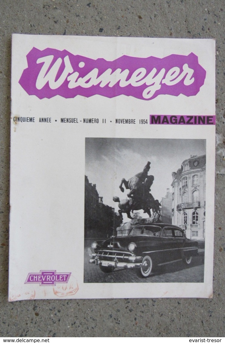 Wismeyer Magazine Chevrolet 1954 Bruxelles Garage Voitures Pennzoil - Auto/Moto