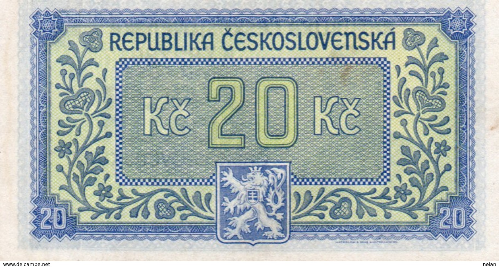 CECOSLOVACCHIA 20 KORUN 1945 P-61a UNC - Cecoslovacchia