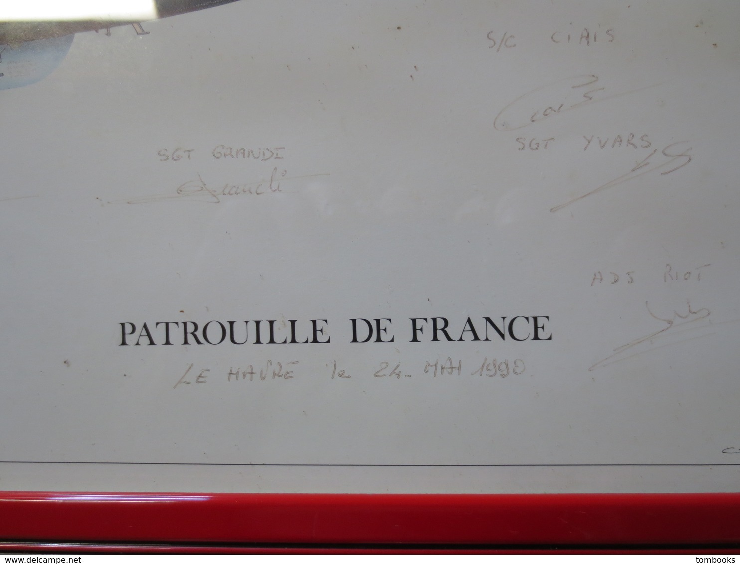 Patrouille De France - Lithographie Alpha Jet - Profil - Dédicacé - Meeting - 24 Mai 1990 - Le Havre - G. Beernard - Ill - Aviazione