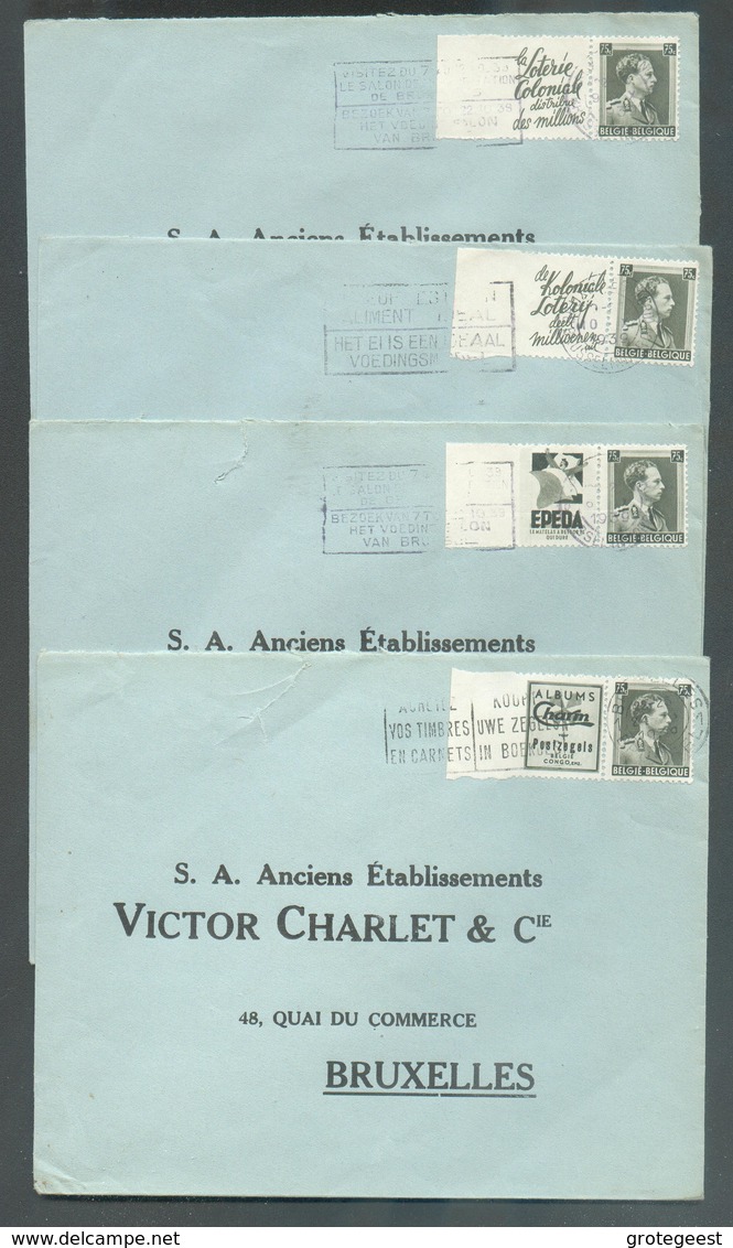 Lot De 8 Lettres Avec Timbres PUB 99/106 (série Complète Avec Bord Papier Blanc) Vers Bruxelles- 12864 - Altri & Non Classificati