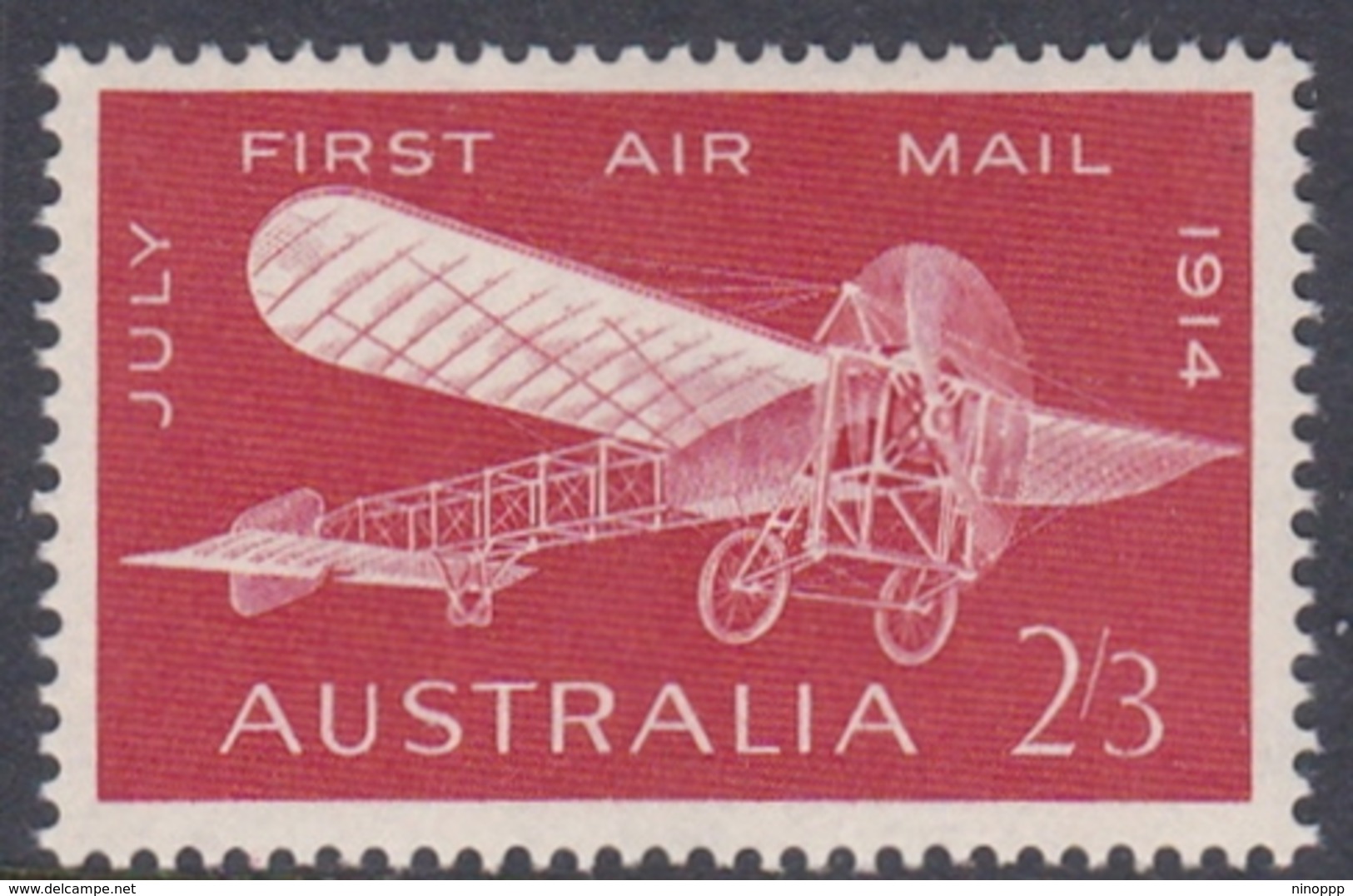 Australia ASC 405 1964 50th Anniversary First Airmail Service, 2sh And 3d Red, Mint Never Hinged - Mint Stamps