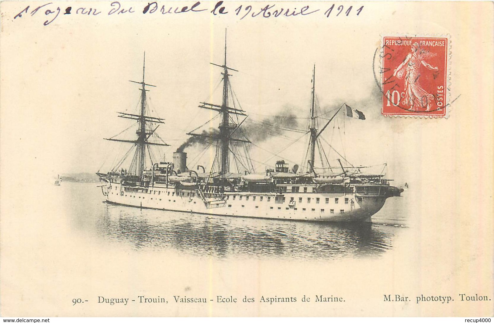 MARINE DE GUERRE Bateau Duguay Trouin  Vaisseau école Des Aspirants De Marine   2 Scans - Guerra