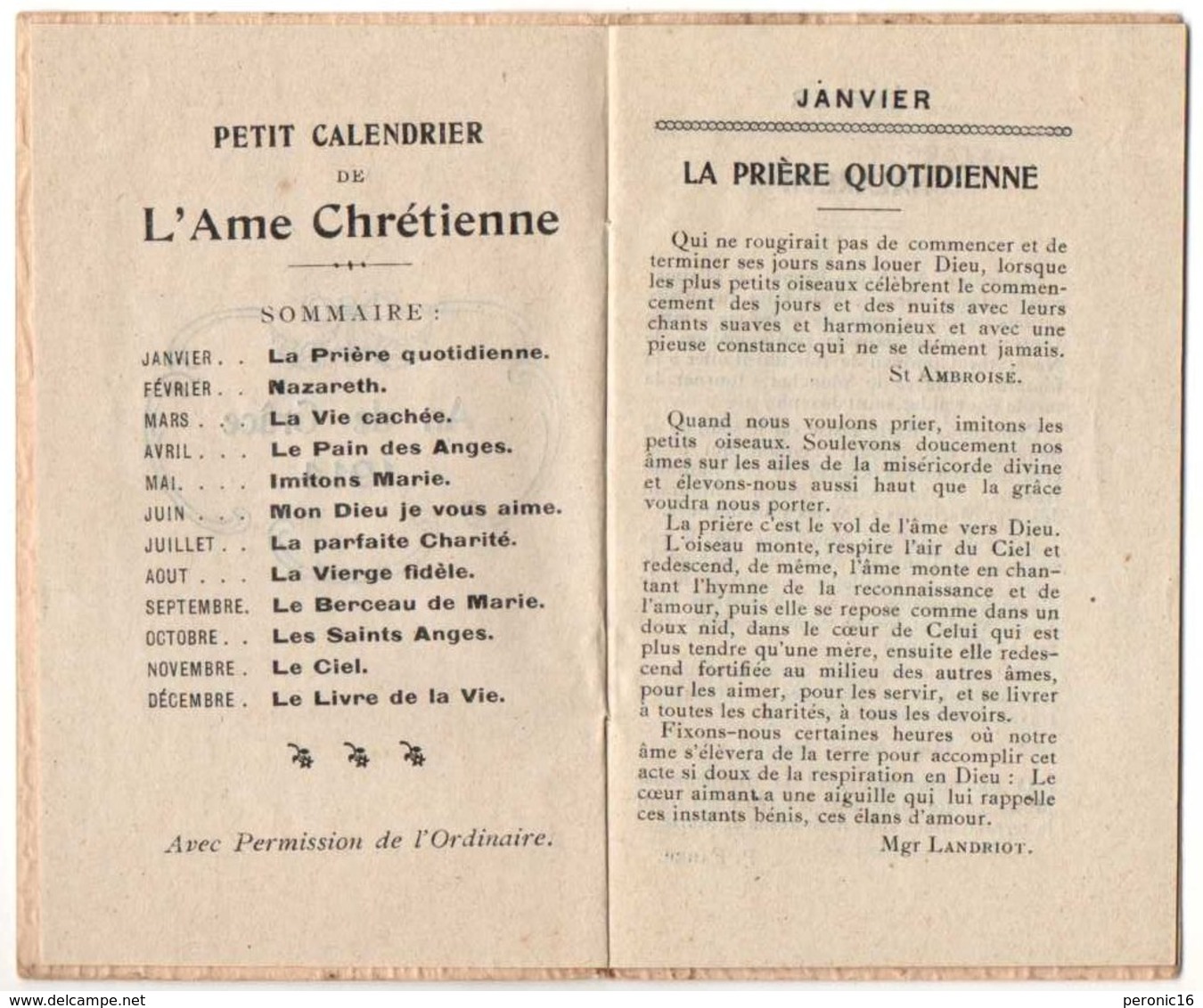 Magnifique Calendrier Pour 1914 - Petit Cal De L'AME CHRETIENNE - Petit Format : 1901-20