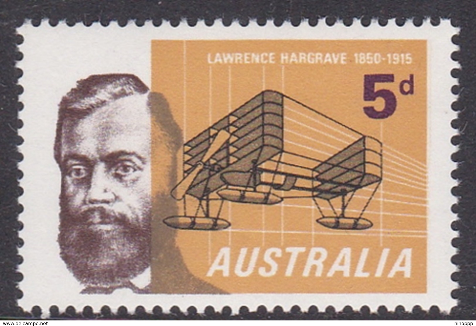 Australia ASC 413 1965 50th Anniversary Of Death Of Hargrave, Mint Never Hinged - Ungebraucht