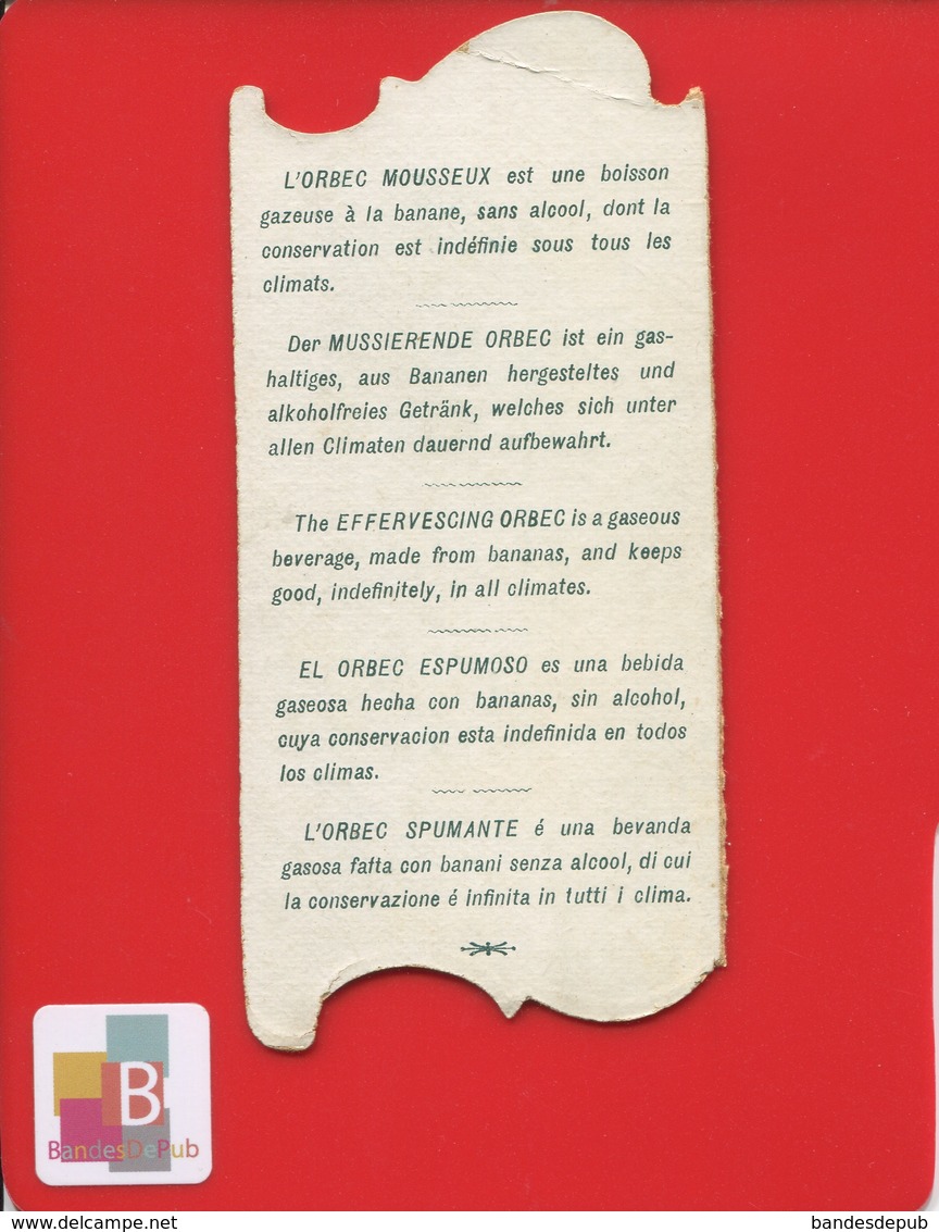 En L'état ORBEC Mousseux Sans Alcool à La Banane  Chromo Goossens Alcoolisme Déchéance Absinthe Jeu Cartes à Jouer Mort - Autres & Non Classés