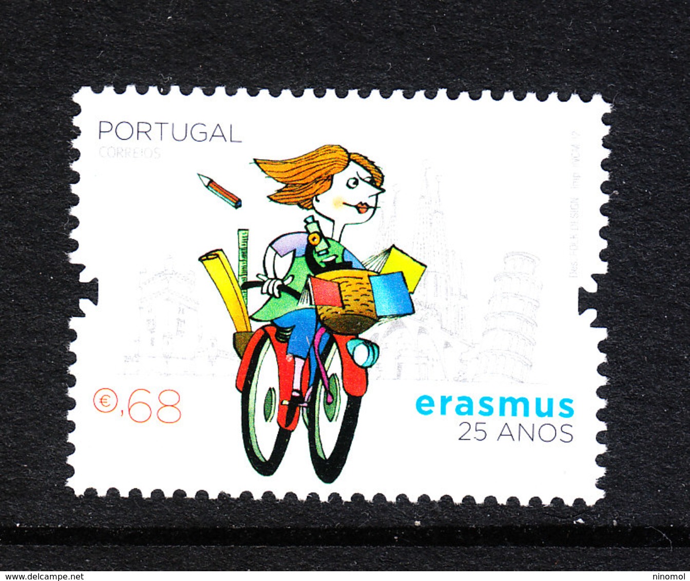Portogallo   -  2012. Programma Erasmus. Studente In Bicicletta . Student On Bicycle. MNH - Altri & Non Classificati