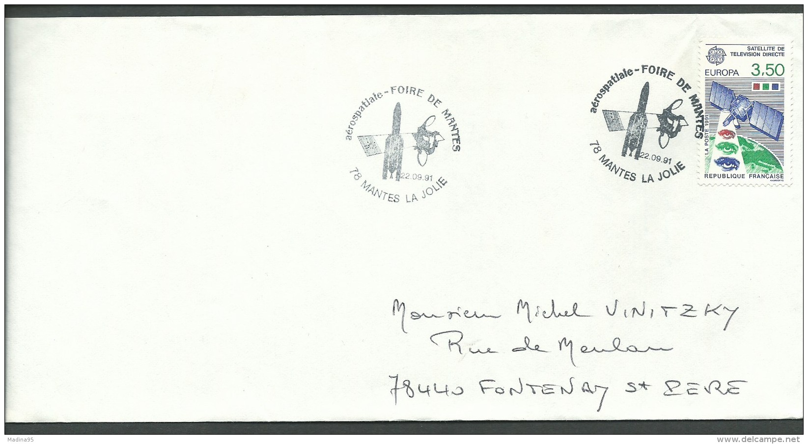 1991: N°2697 Sur Env., Aérospaciale Foire De Mantes, 22/9/1991, TB - Commemorative Postmarks