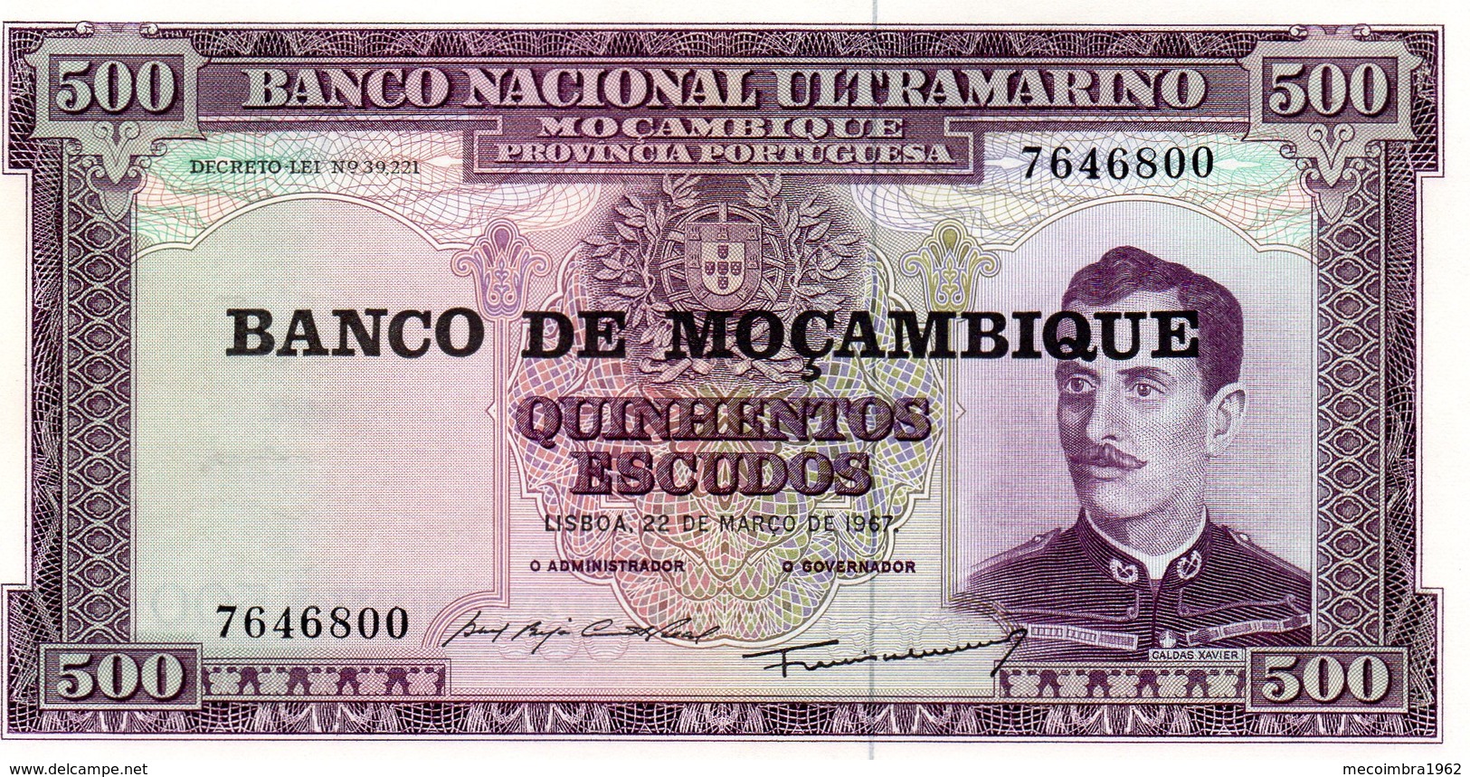 Moçambique> Belhete  De 500 Escudos 1967 Banco Nacional Ultramarino-Moçambique - Mozambique