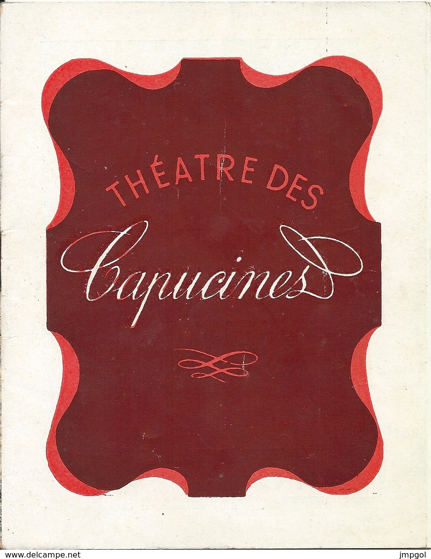 Programme Théâtre Des Capucines Paris "13 à Table" Marc Gilbert Sauvageon Simone Renant Robert Murzeau - Programs