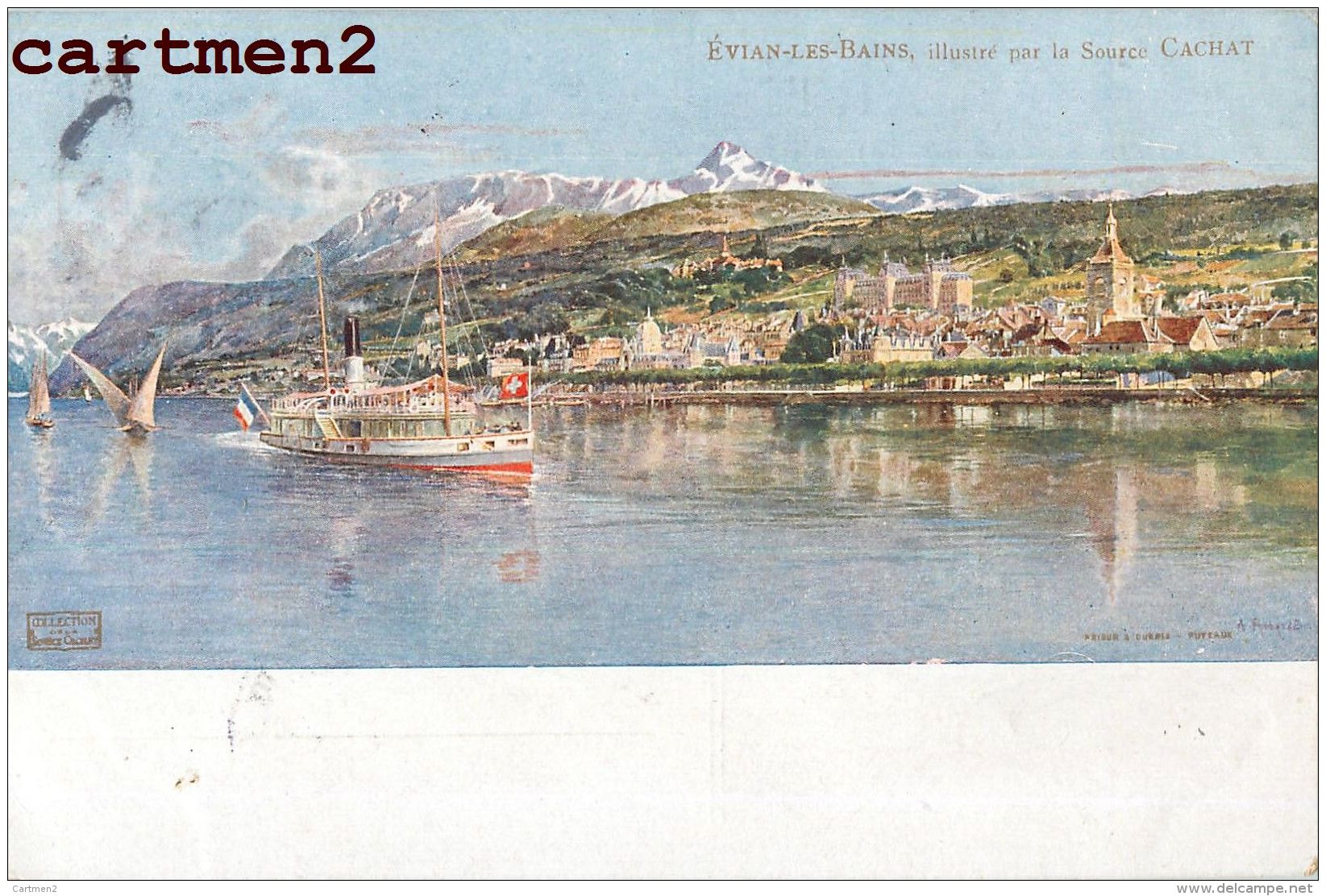 JOLI LOT DE 19 CPA ILLUSTREES LAC LEMAN EVIAN-LES-BAINS ILLUSTRATEUR PUBLICITE LITHO GRUSS ART NOUVEAU 74 HAUTE-SAVOIE