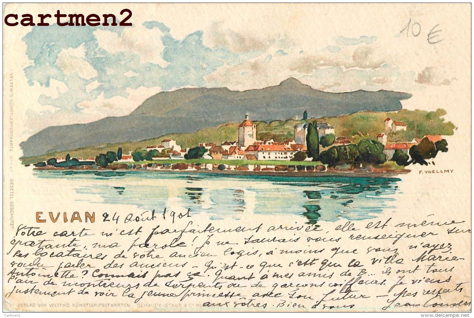 JOLI LOT DE 19 CPA ILLUSTREES LAC LEMAN EVIAN-LES-BAINS ILLUSTRATEUR PUBLICITE LITHO GRUSS ART NOUVEAU 74 HAUTE-SAVOIE