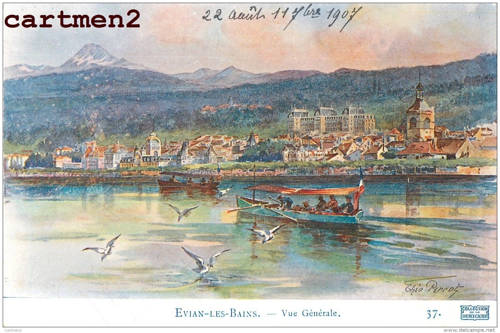 JOLI LOT DE 19 CPA ILLUSTREES LAC LEMAN EVIAN-LES-BAINS ILLUSTRATEUR PUBLICITE LITHO GRUSS ART NOUVEAU 74 HAUTE-SAVOIE