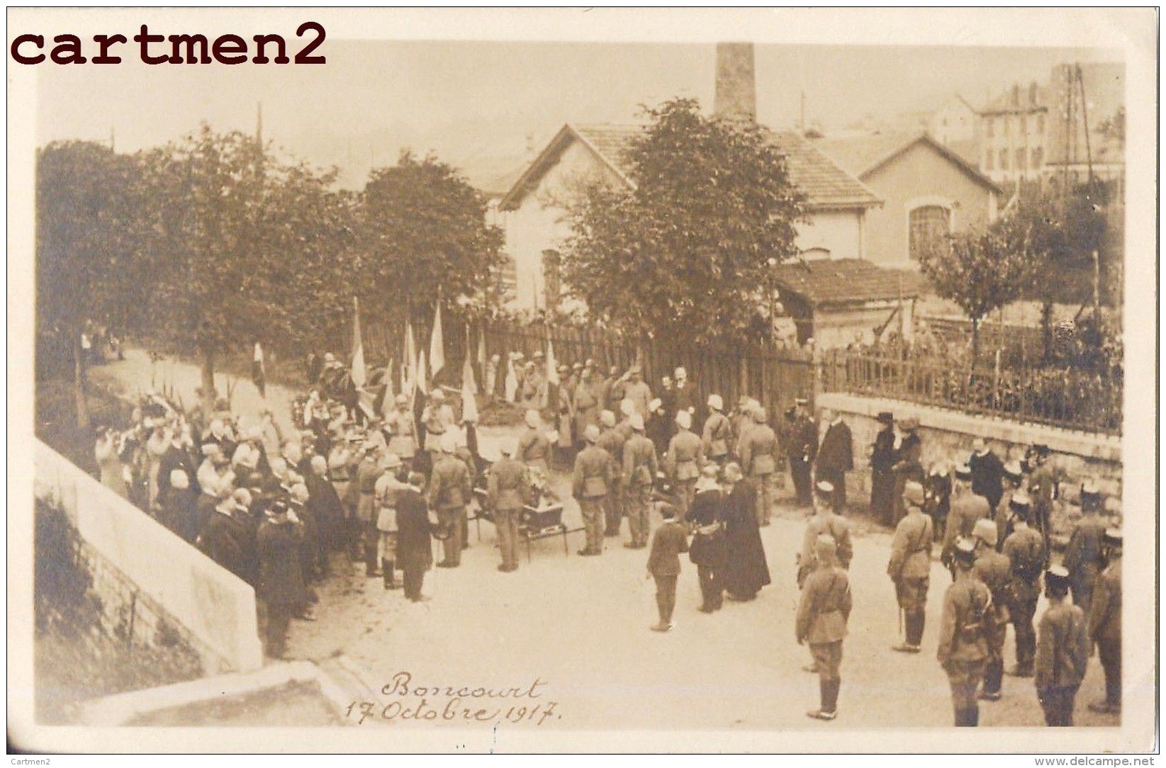 CARTE PHOTO : BONCOURT ENTERREMENT MILITAIRE AVIATEUR GUERRE SOLDATS 54 - Autres & Non Classés