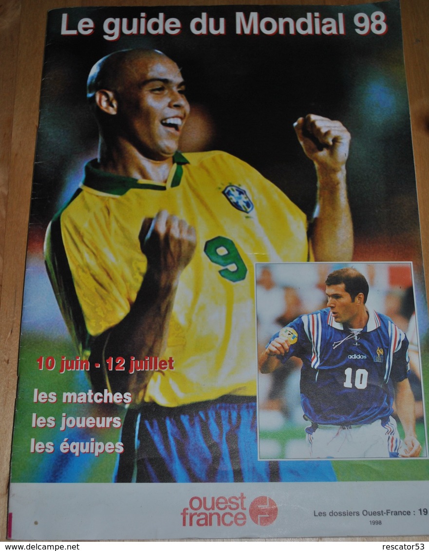 rare lot de 3 revue frnace 98 france football spécial coupe du monde 1998 et ouest-france guide mondial 98