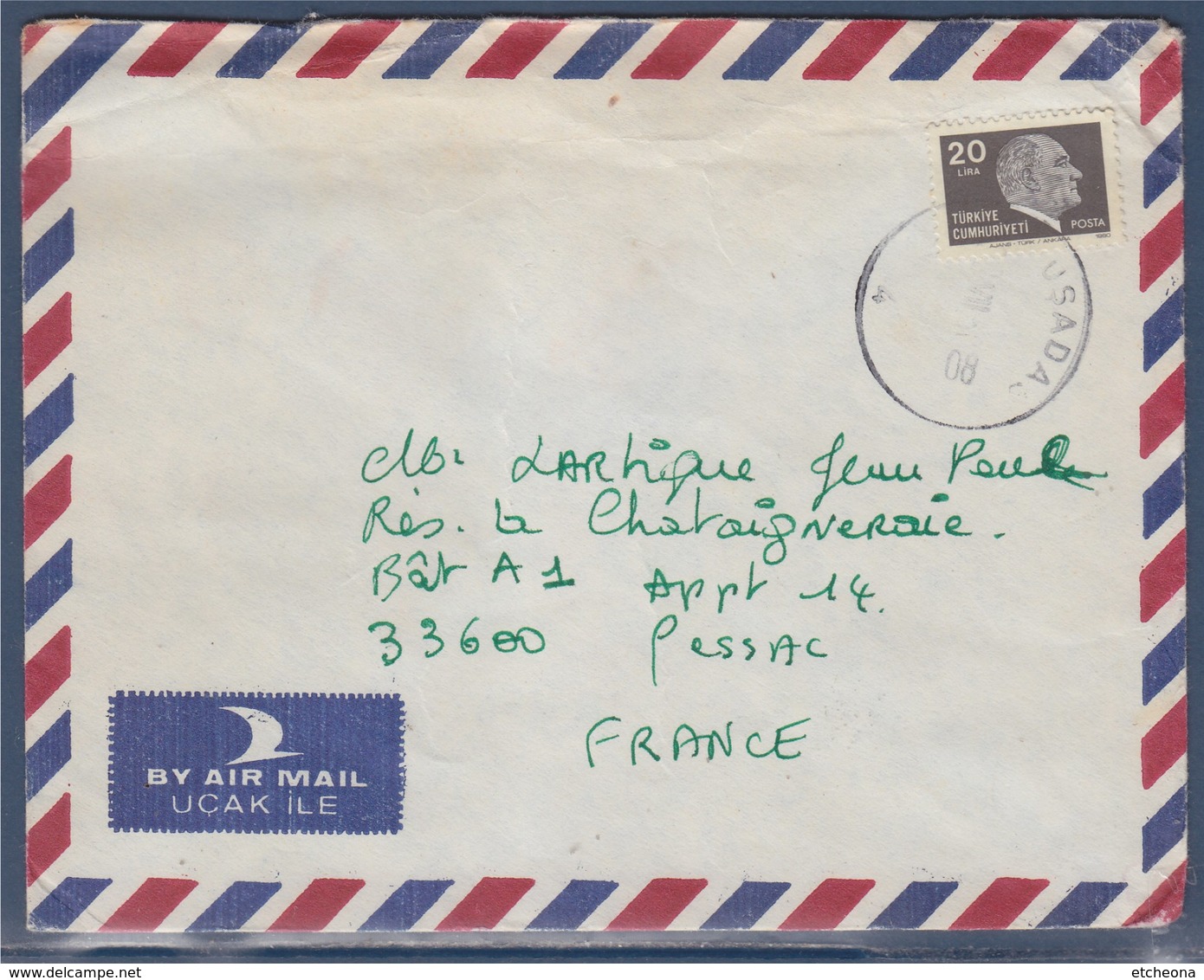 = Enveloppe Turquie à Pessac (33 France) 1 Timbre  08 - Cartas & Documentos