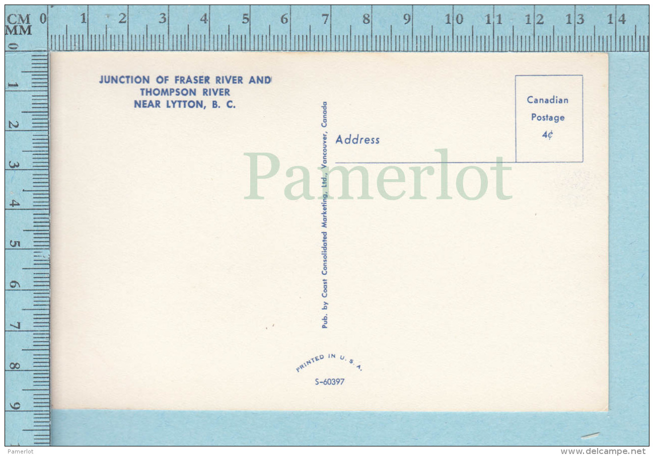 Lytton B.C. Canada - Jonction Of Fraser River And Thompson River Trains Bridges  - Postcard, Post Card, Carte Postale - Autres & Non Classés