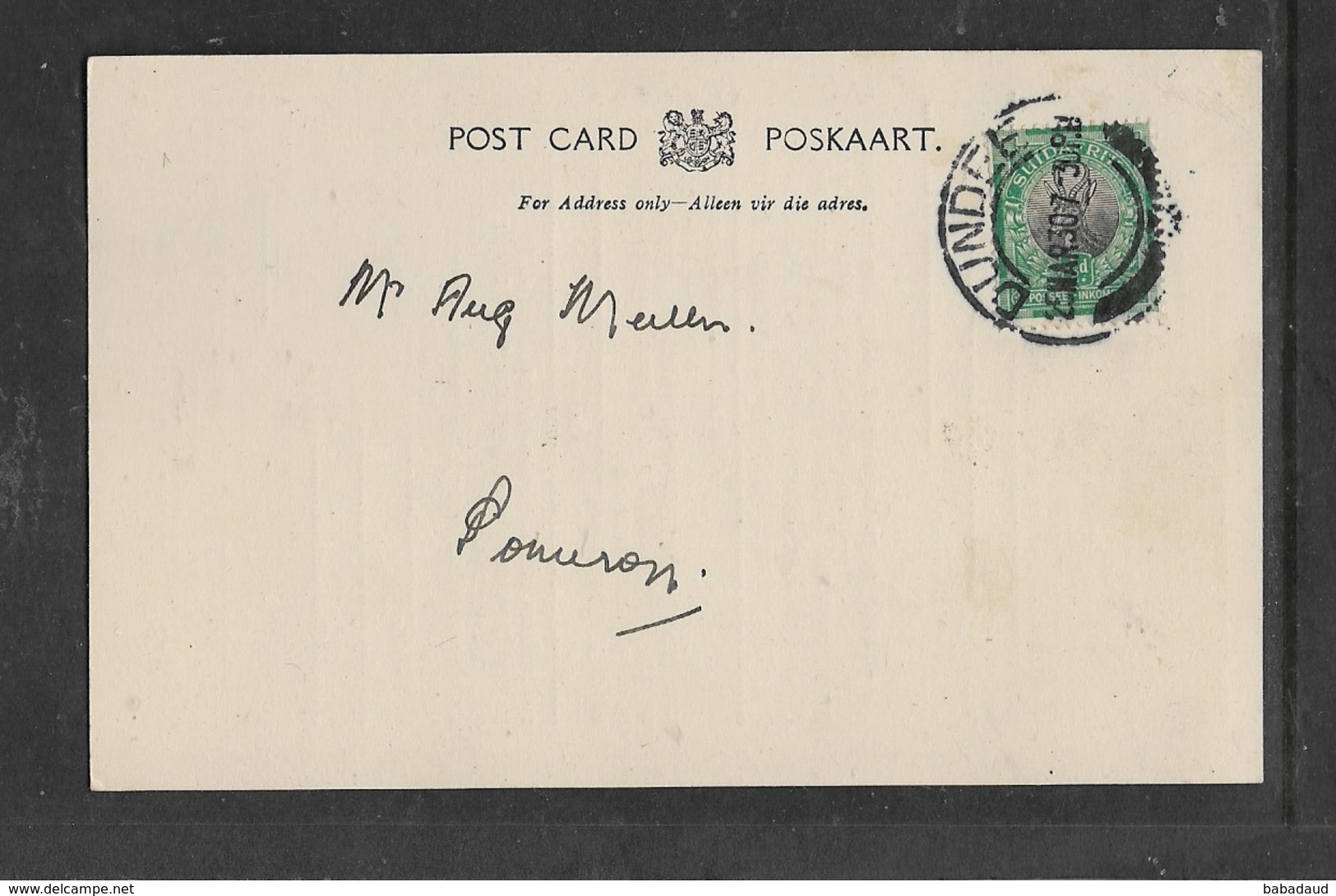 S.Africa Railways & Harbours, Goods Advice Note - DUNDEE 25 MAR 30 > Pomeroy, - Covers & Documents