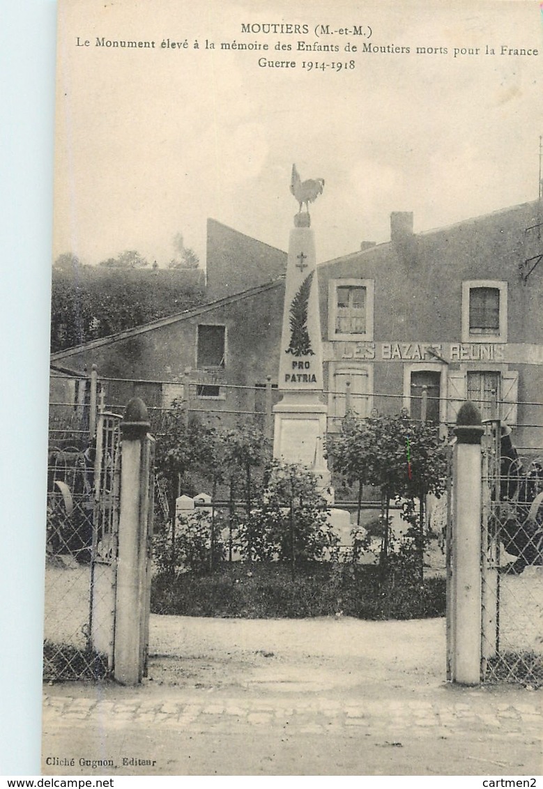 MOUTIERS MONUMENT A LA MEMOIRE DES ENFANTS DE MOUTIERS MORTS POUR LA FRANCE 54 - Autres & Non Classés