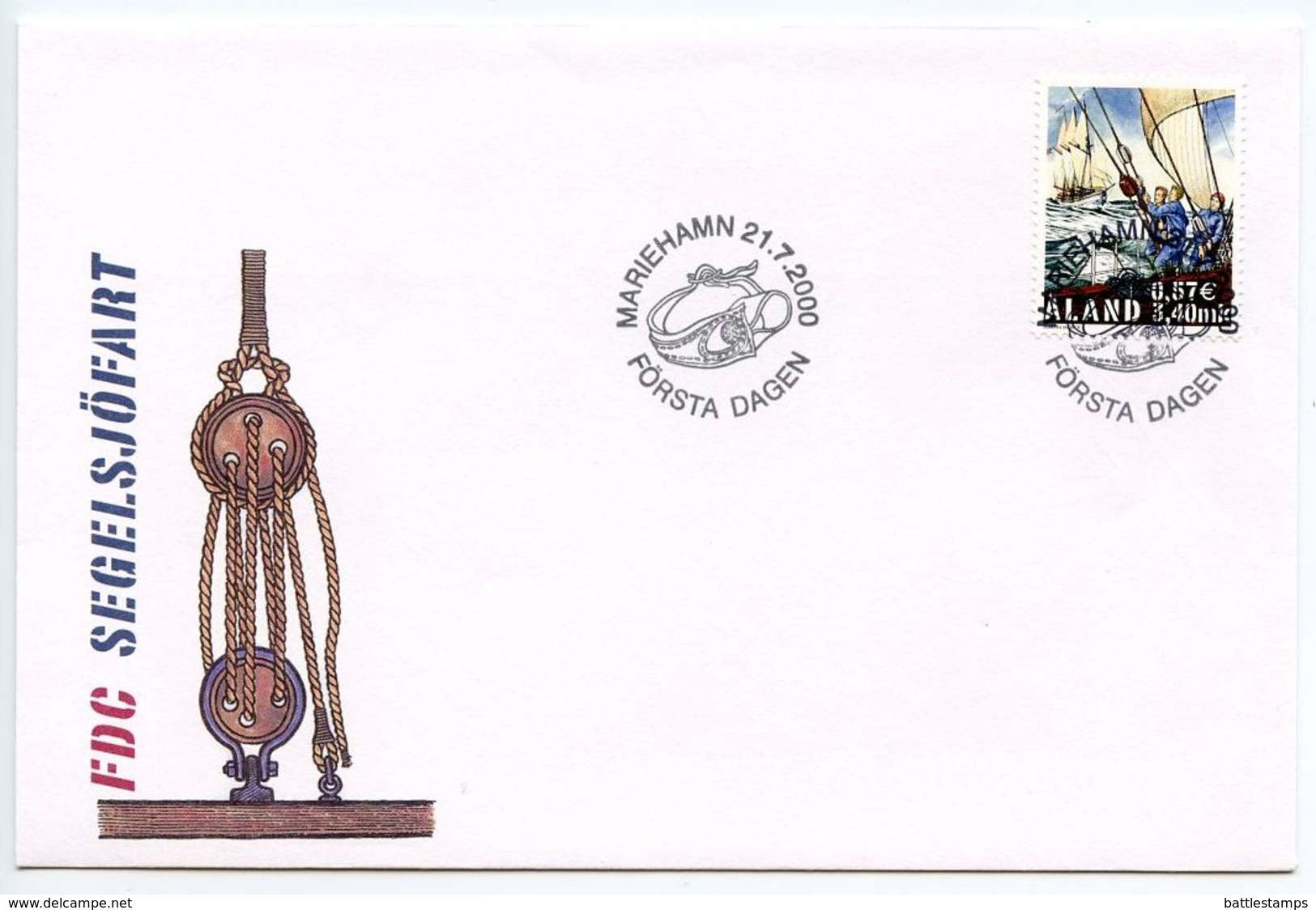 Aland 2000 Scott 168 FDC Cutty Sark Tall Ships Race To Mariehamn - Aland